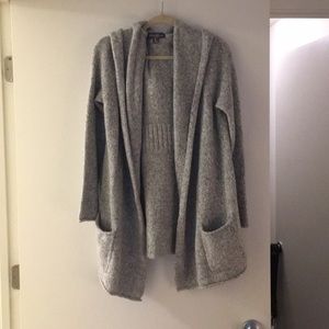 Eddie Bauer long grey sweater with cute hood
